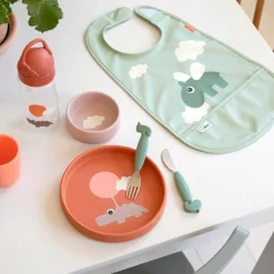 Babero Velcro Happy Clouds Green · Done by Deer