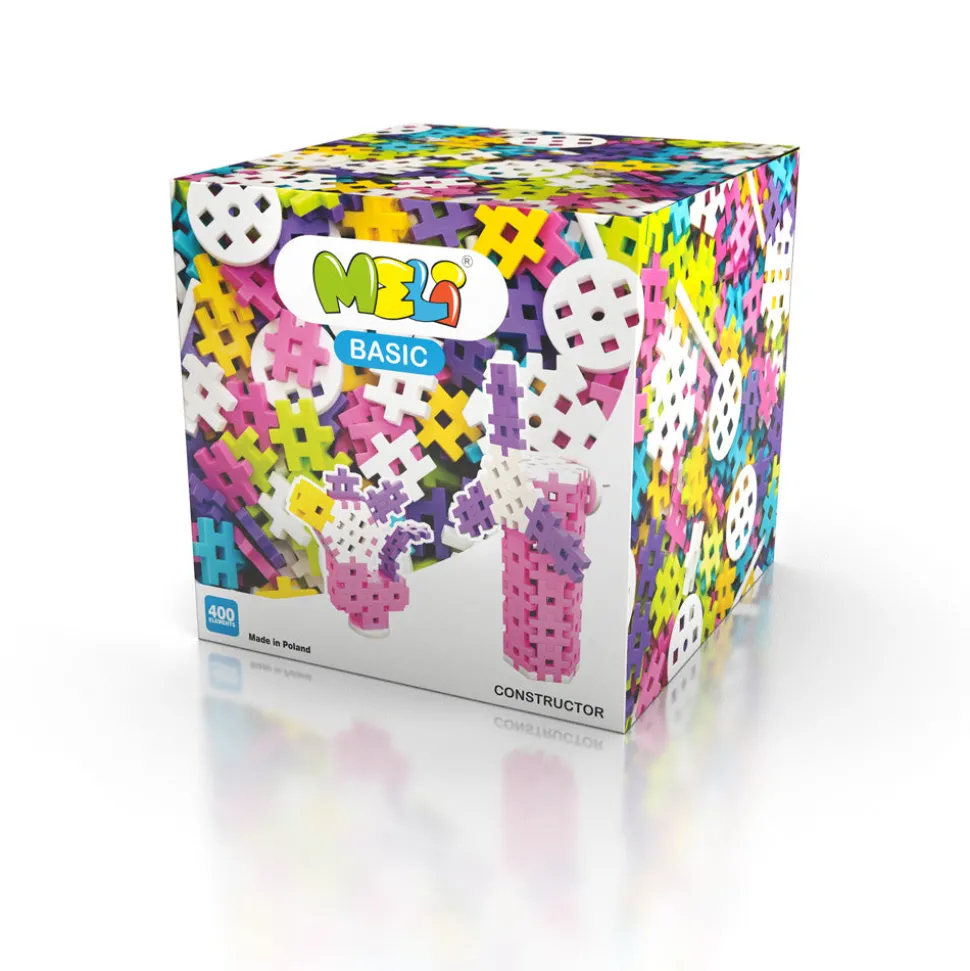 Bloques Meli · Basic Constructor 400 piezas Pastel