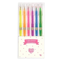 Bolígrafos de gel fluorescente (6 ud) · Lovely Paper