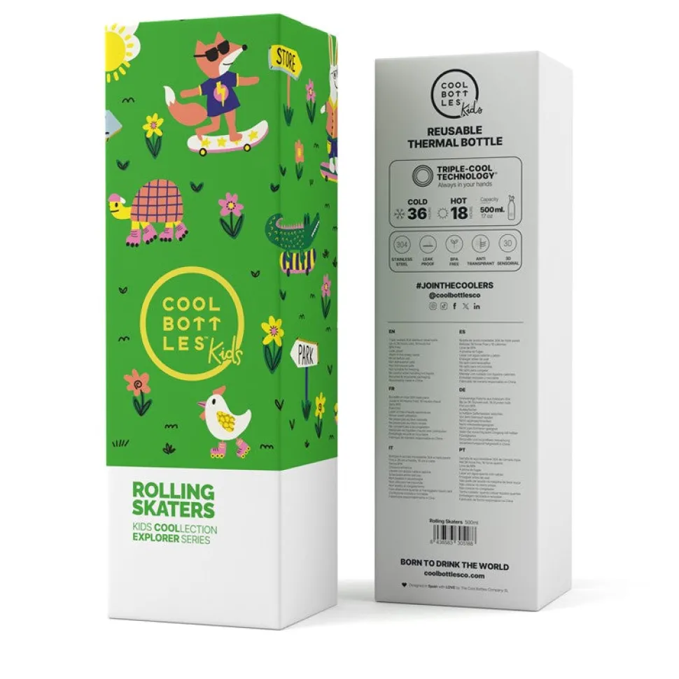 Botella Acero Rolling Skaters 500ml · Cool Bottles