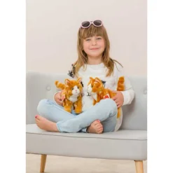 Cat standing red Striped 20 cm · Hermann Teddy