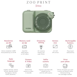 Cámara Fotográfica instantánea Zoo Print Dino Green · The Zoofamily