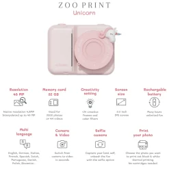 Cámara Fotográfica instantánea Zoo Print Unicorn · The Zoofamily