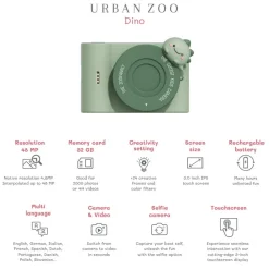 Cámara Fotográfica Urban Zoo Dino Green · The Zoofamily