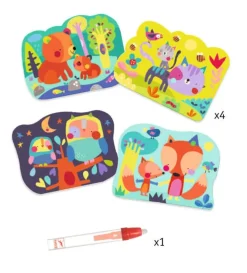 Colorear Mágico con agua Escondido en el bosque · DJECO