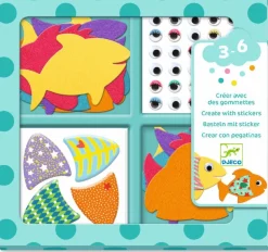 Crear con pegatinas Me gustan los peces DJECO