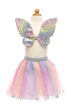 Falda Rainbow con alas y varita · Great Pretenders 4-6 años