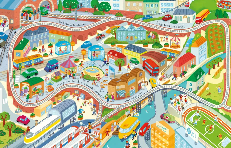 Juega con el libro del tren