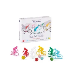 Juego de 6 ciclistas con canicas Mercredi · Moulin Roty