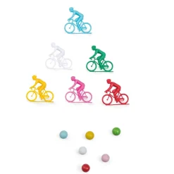 Juego de 6 ciclistas con canicas Mercredi · Moulin Roty