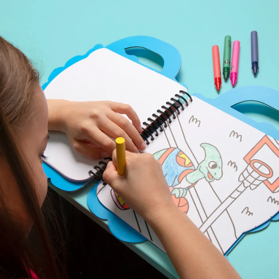 Libro con pinturas y pegatinas Dinos · OMY