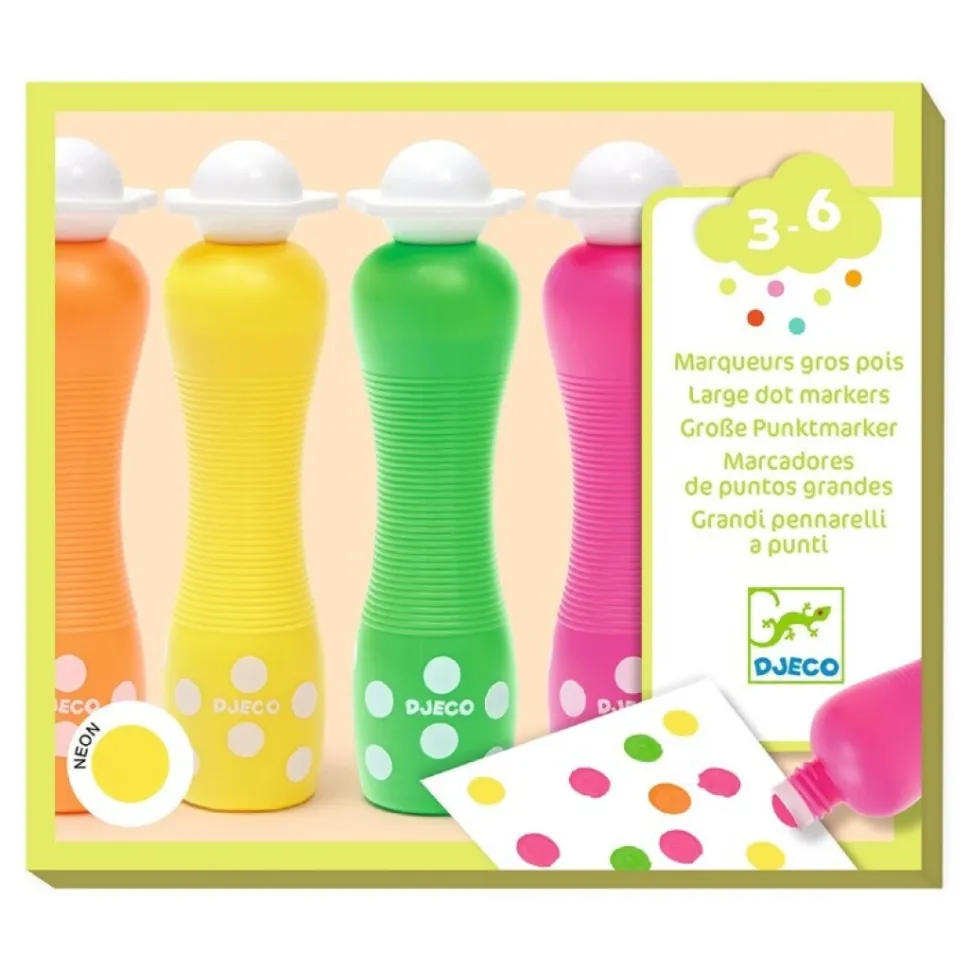Marcadores de puntos (4 ud) Neon · DJECO