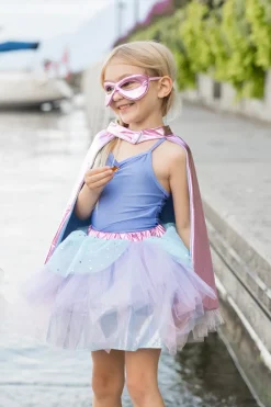 Metallic Pink/Light Blue Super Duper Tutú, capa y máscara · Great Pretenders 4-6 años