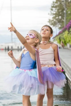 Metallic Pink/Light Blue Super Duper Tutú, capa y máscara · Great Pretenders 4-6 años