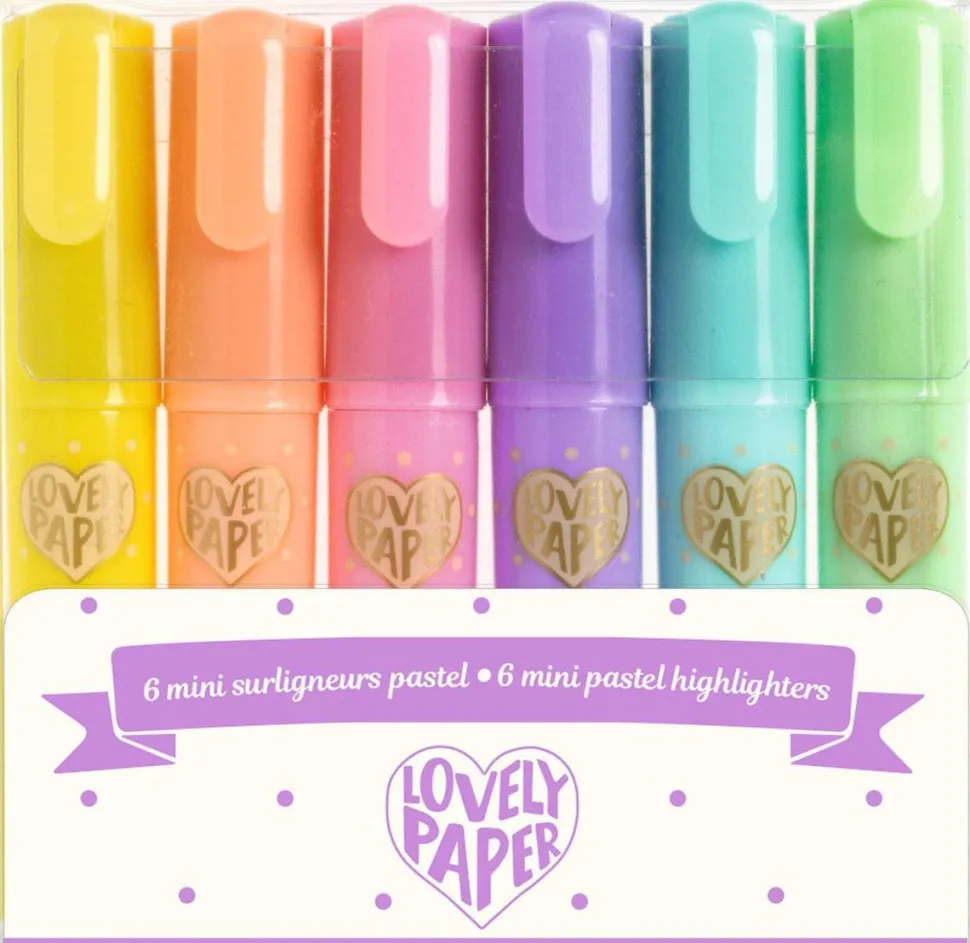 Mini marcadores pastel (6 ud) · Lovely Paper