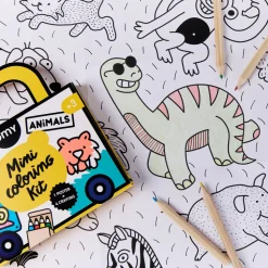 Mini Pocket Animales para colorear + 4 lápices · OMY