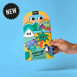 Montessori Animals con pegatinas reutilizables · Omy