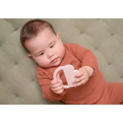 Mordedor silicona flor rosa · Little Dutch