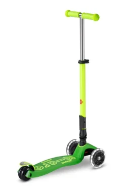 Patinete Maxi Deluxe Plegable Neón LED · Verde/Amarillo