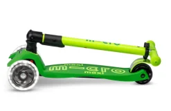 Patinete Maxi Deluxe Plegable Neón LED · Verde/Amarillo