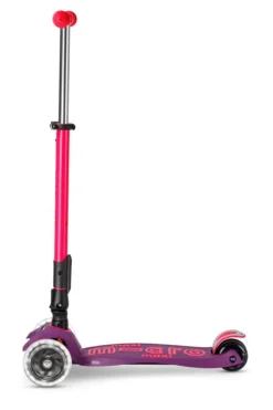 Patinete Maxi Deluxe Plegable Neón LED · Lila/Rosa