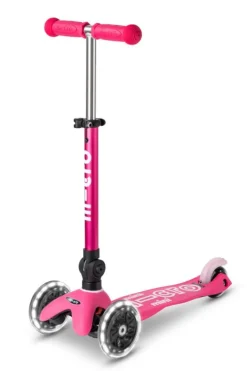 Patinete Mini Deluxe Plegable LED · Rosa