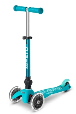 Patinete Mini Deluxe Plegable LED · Aqua