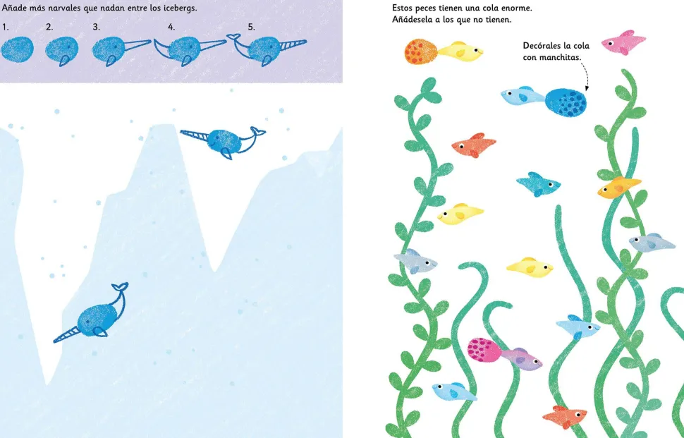 Pinta con los dedos · En el mar