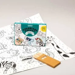 Pocket OMY Animals para colorear + 6 lápices colores