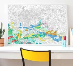 Poster XL Jungla para colorear 100x70 · OMY