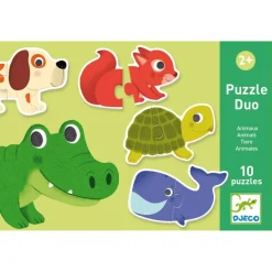 Puzzle dúo Animales 20 piezas · Djeco