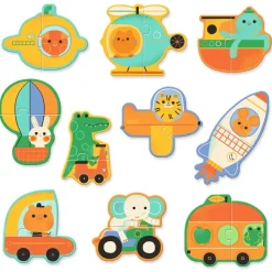 Puzzle dúo Vehiculos 20 piezas · Djeco