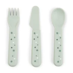 Set cubiertos Happy Dots Green · Done by Deer