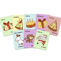 Taco, gorro, tarta, regalo, pizza · Ludilo