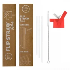 Tapón kids con pajita Pink Red para Botella Acero Cool Bottles