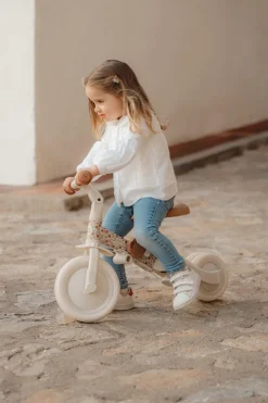 Triciclo con barra Blanco Flores · Little Dutch