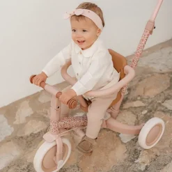 Triciclo con barra Rosa Flores · Little Dutch