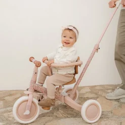 Triciclo con barra Rosa Flores · Little Dutch
