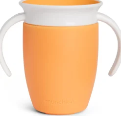 Vaso Antiderrame con Asa Miracle 360º Mandarina · Munchkin