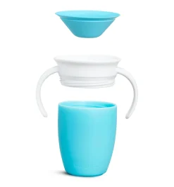 Vaso Antiderrame con Asa Miracle 360º Azul pastel · Munchkin
