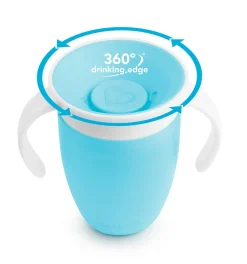 Vaso Antiderrame con Asa y Tapa - Miracle 360º Azul · Munchkin