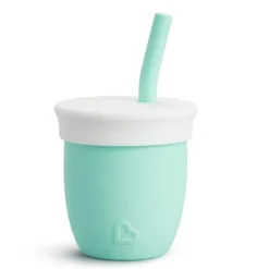 Vaso con pajita C'est Silicona 120ml. Mint · Munchkin