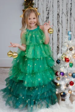 Vestido Christmas Tree con corona-Varias Tallas