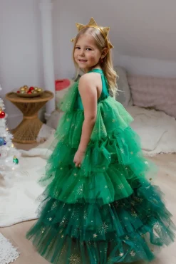Vestido Christmas Tree con corona-Varias Tallas