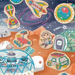 Vida en Marte Cuentos Imanes de madera · Hape