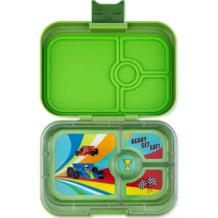 Yumbox Panino 4 compartimentos Green Matcha Race Cars